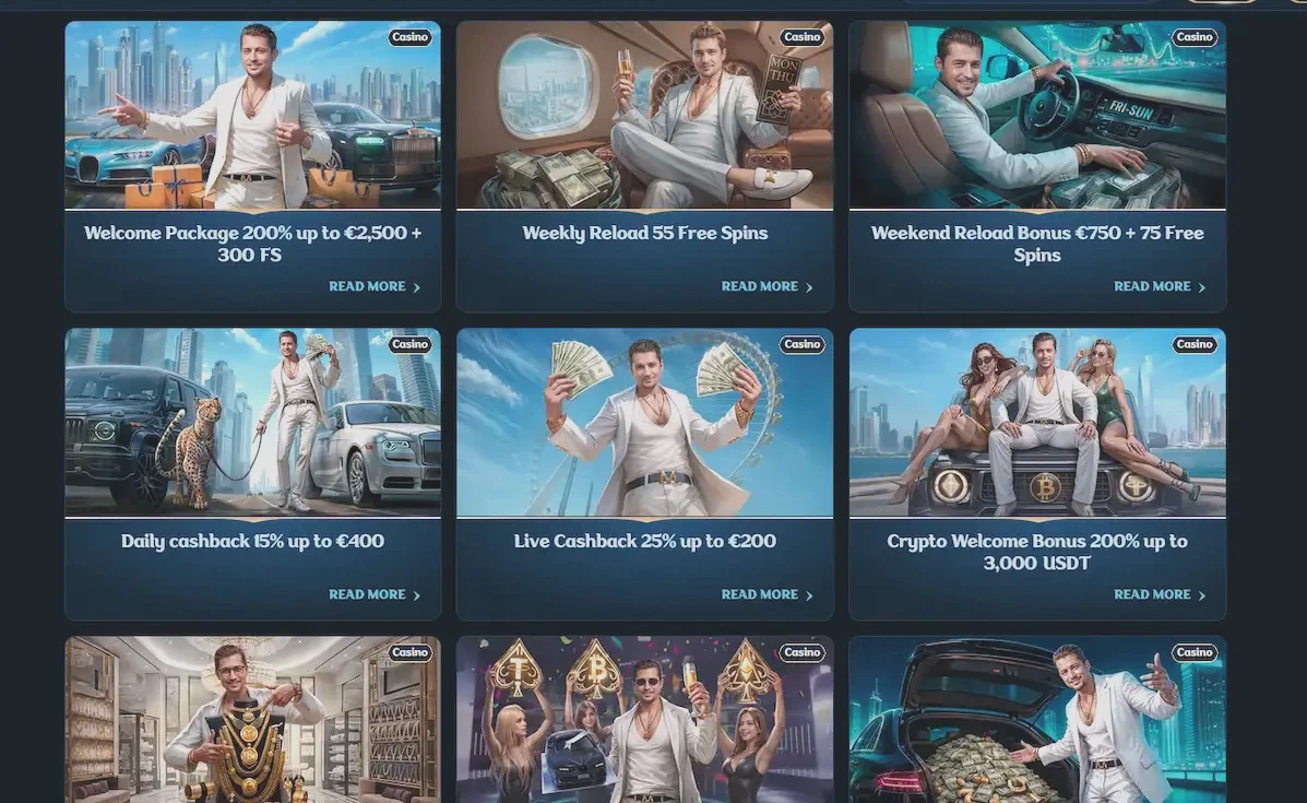 Millioner Casino welcome bonus package promotion